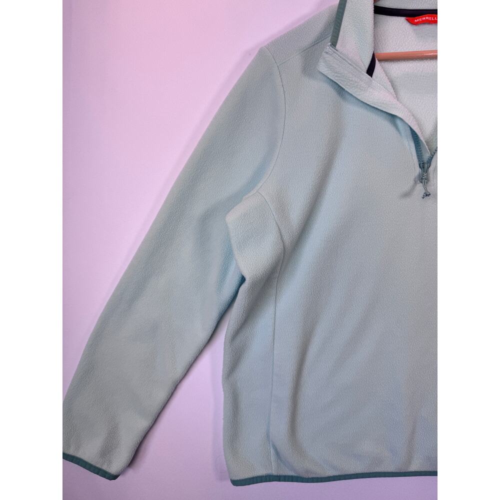 Merrell Women’s Large Mint Fleece Quarter Zip Pullover Hiking Jacket Sweatshirt - Picture 3 of 10